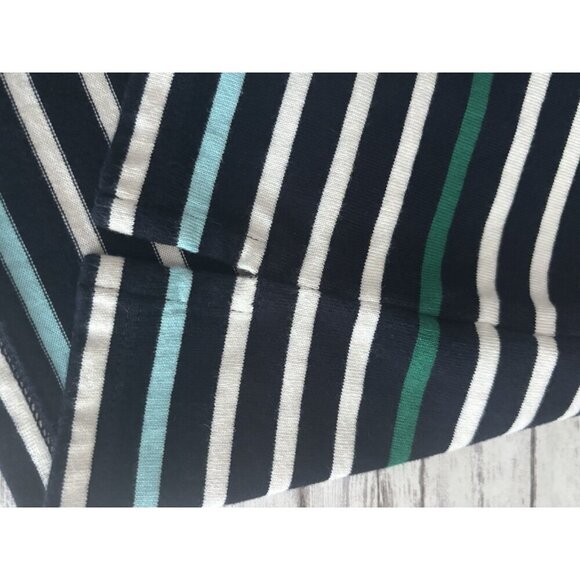 TALBOTS Petite Authentic Talbots Shirt Brigitte Blue Green Stripes Thick Cotton - Picture 8 of 9